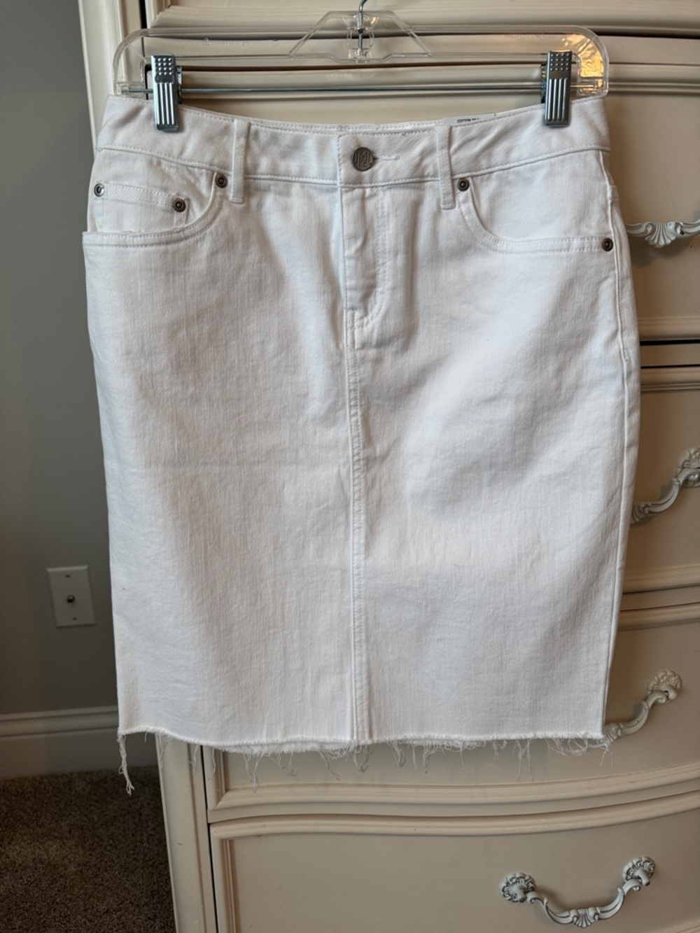 J. McLaughlin White Denim Skirt